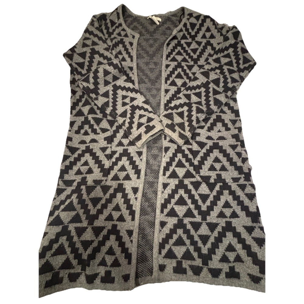 Ariat Cardigan Sweater Womens Medium Aztec Open Front with pockets Western Boho